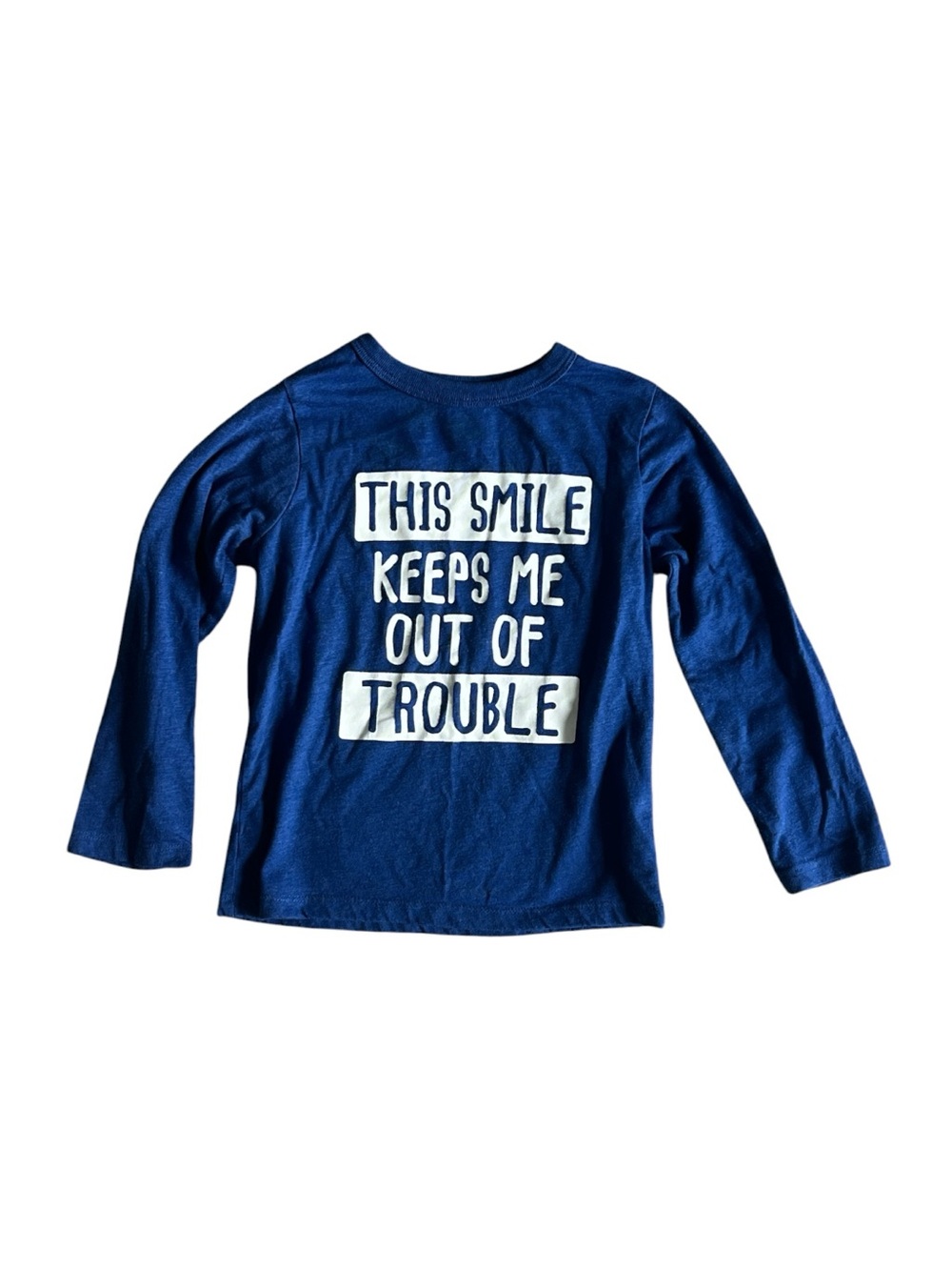 The Children's Place Royal Blue Long-Sleeve Tee with White Slogan Size 4T